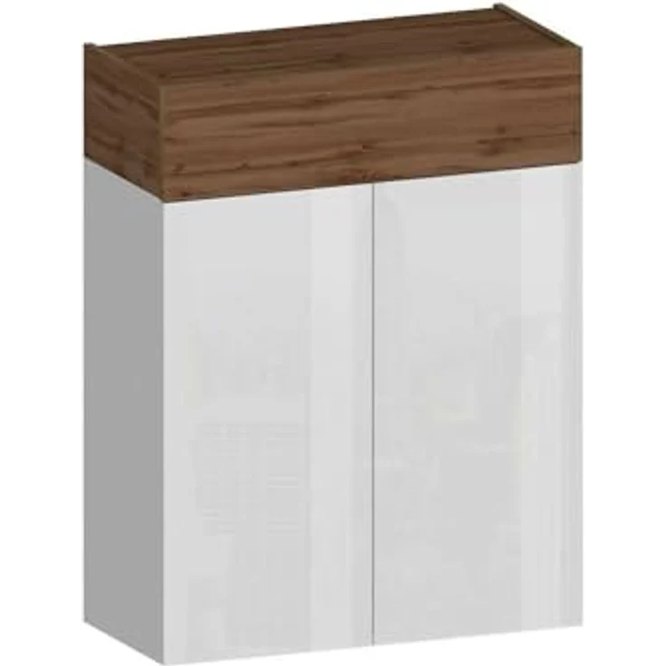 Dmora - Schuhregal Oliviero, platzsparendes schuhregal mit 3 türen, multifunktionale eingangsgarderobe, 76 x 38 x 100 cm, weiß und Eiche – Bild 3