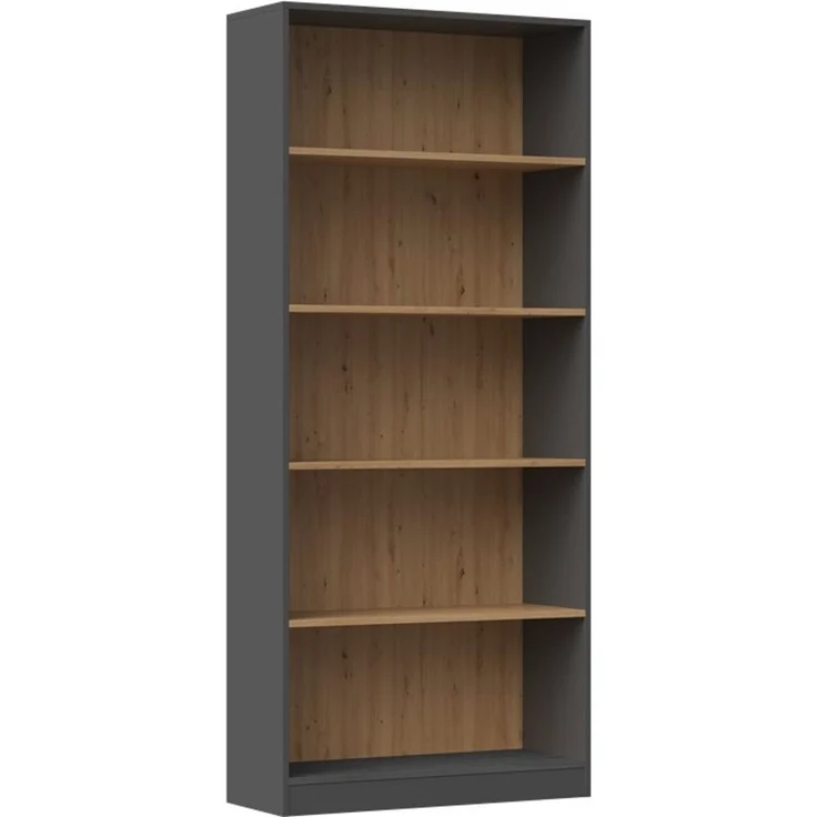 ibonto BÜCHERREGAL Laminierte HANDWERKLICHE EICHE Erhältlich in verschiedenen Größen (H 182 x T 30 x B 80 cm) – Bild 5
