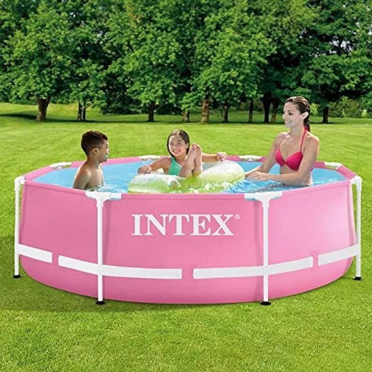 Intex 28290NP – Aufstellpool Metal Frame Rund, 2483 L, Stahl und PVC, Rosa, 244x76 cm – Bild 2