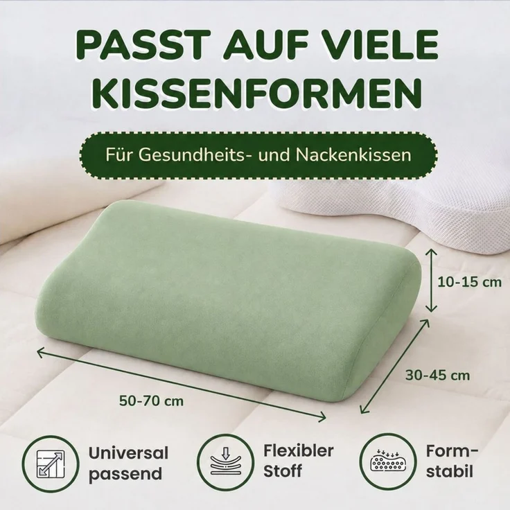 leevitex® Kissenbezug für Gesundheitskissen & Nackenkissen, 30-45 x 50-70 x 10-15 cm, (2 Stück), Jersey-Stretch mit Rundumgummizug, 97% Baumwolle, 3% Elasthan – Bild 3