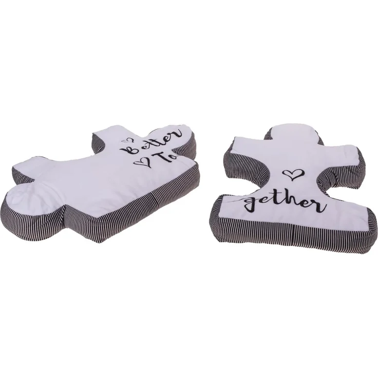 Puzzlekissen Kissen Puzzle Dekokissen Pärchen 2er Set Paare better together – Bild 2