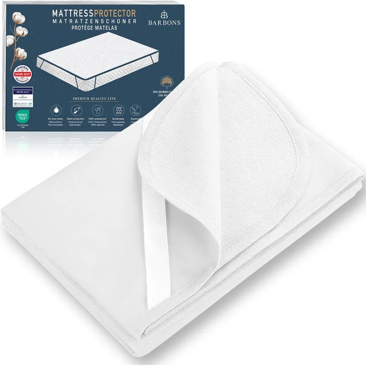 BARBONS Matratzenschoner 160x200 - Oeko-TEX Zertifiziert wasserdichte Matratzenauflage Inkontinenzunterlage waschbar Nässeschutz Atmungsaktiv (160x200 cm)