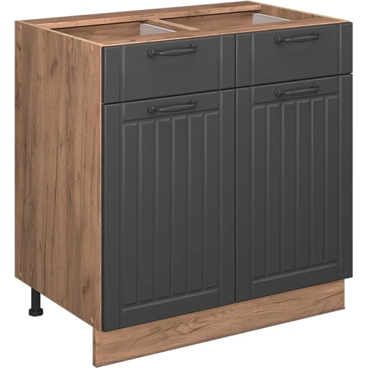 Küchenunterschrank Fame-Line Dunkelgrau 80 cm ohne Arbeitsplatte Vicco – Bild 1
