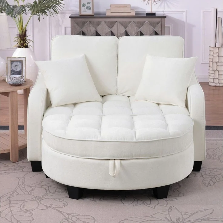 STILVORA Schlafsofa mit Aufbewahrungs-Hocker,Modulares Sofa Relaxsofa aus Chenille – Bild 1