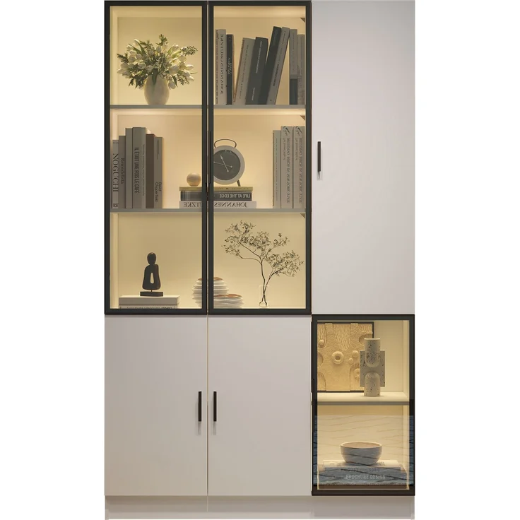 ZUBALIYA Schrank mit LED-Beleuchtung in Weiß, ideale Lösung für kleine Räume, robuste Verarbeitung, langlebige Materialien, einfache Selbstmontage, mit verständlicher Aufbauanleitung, si. (Modell 2) – Bild 14