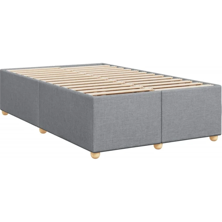 vidaXL Boxspringbett mit Matratze Hellgrau 120x200 cm Stoff 3288940 – Bild 9