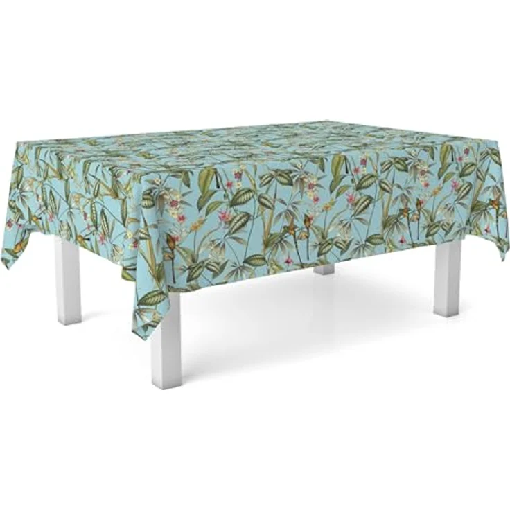 Tischdecke, Wachstuch, Amazonas, Blau, 260 x 140 cm – Bild 1