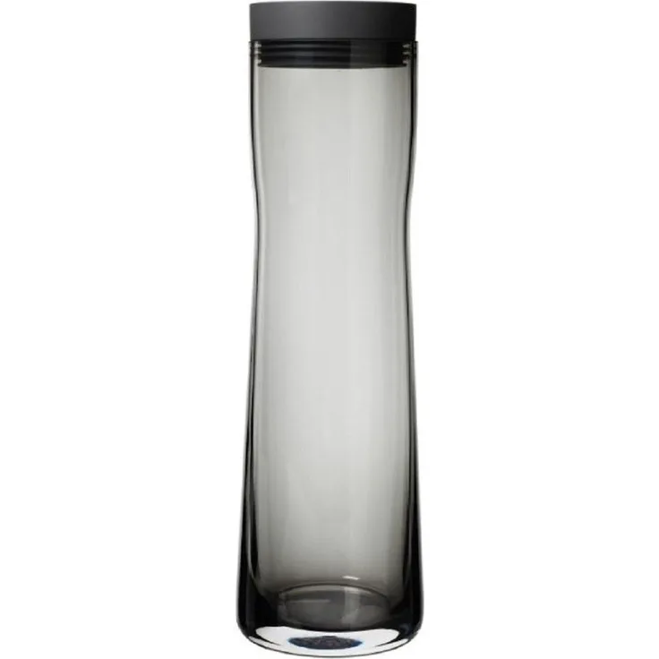 Blomus SPLASH Wasserkaraffe, Karaffe, Krug, Edelstahl poliert, Glas klar, Silikon, schwarz, 1 L, 63807
