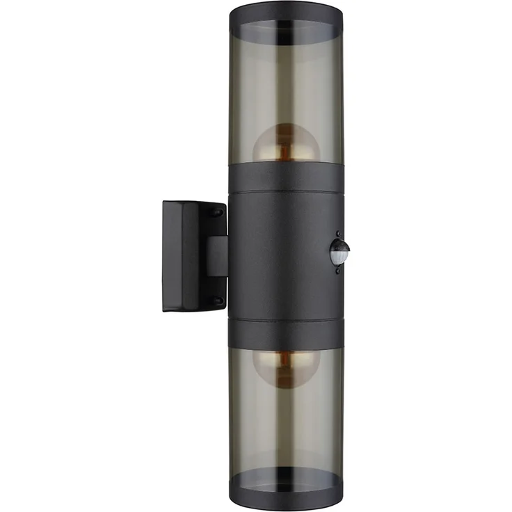 Außenlampe, Up and Down Strahler, Edelstahl, schwarz, H 42cm – Bild 1