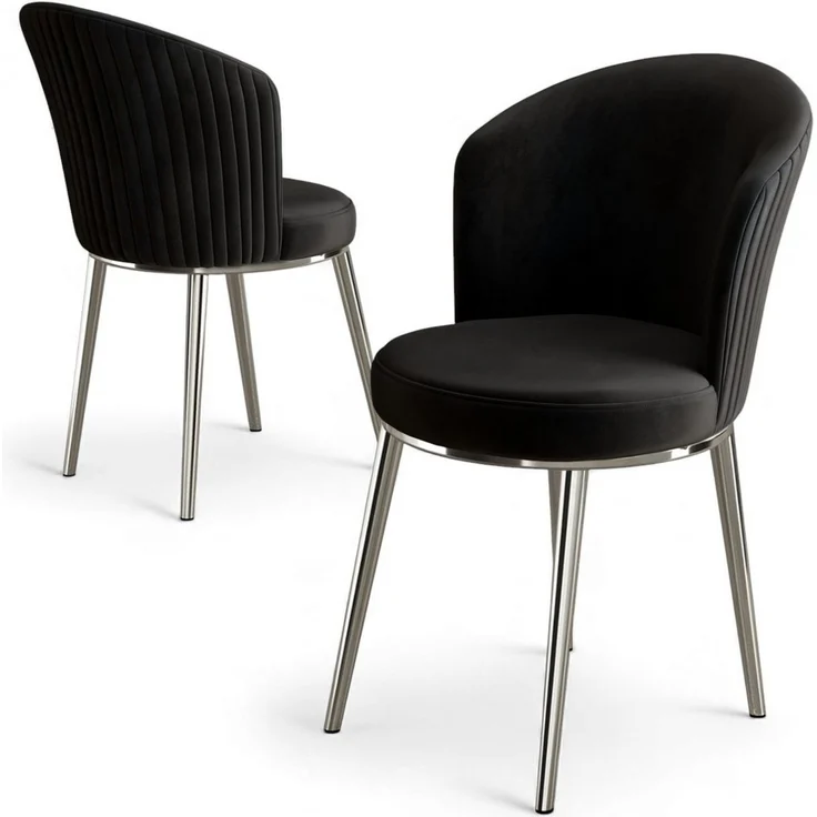 Skye Decor 'Risa - Black, Chrome' Stuhlset (2-teilig), Schwarz / Chrom, 45 x 87 x 41 cm – Bild 2
