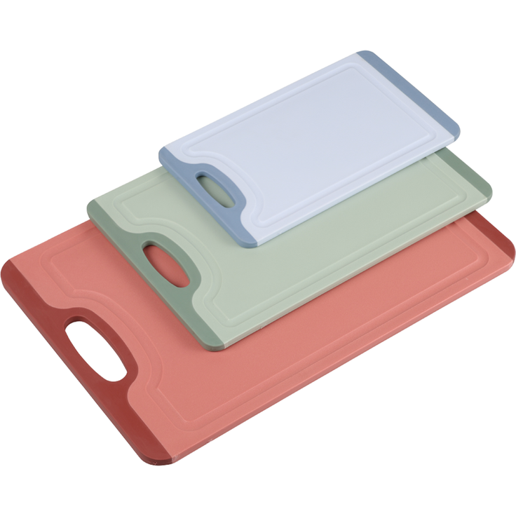 KESPER 92228 Schneidebrett 3er-Set, Kunststoff mit Rutsch-Stopp