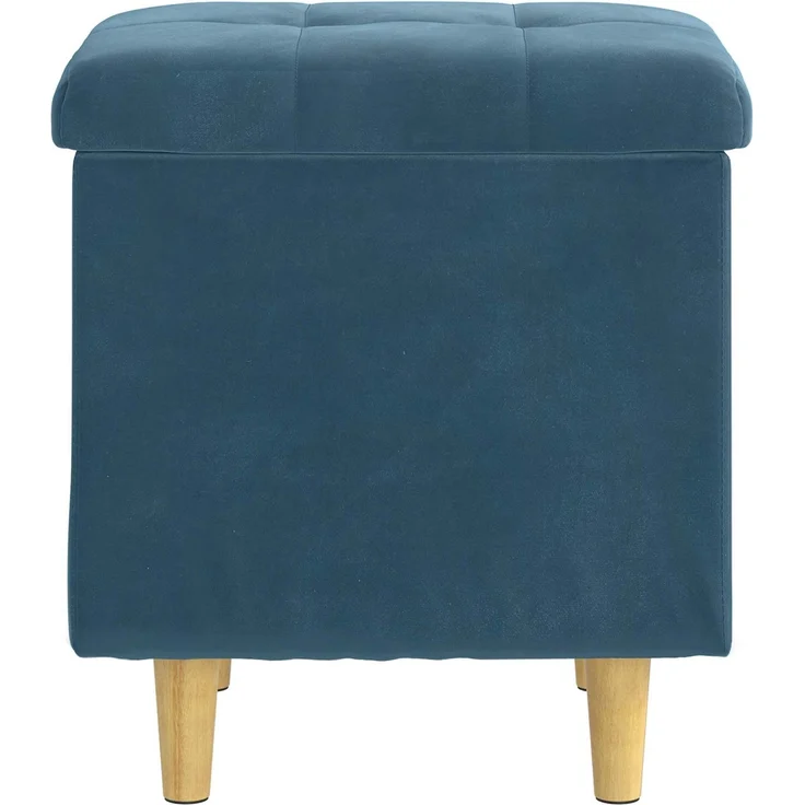 vidaXL Ottoman mit Stauraum Blau 40 x 40 x 45 cm Samt 876809 – Bild 6