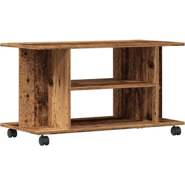 vidaXL TV-Regal mit Rollen Altholz-Optik 80x40x45 cm Holzwerkstoff 855790 – Bild 1