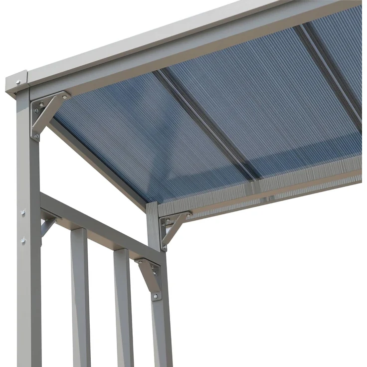 Quick Star Kaminholzregal Alu Kaminholzregal 143x70x185 cm mit Wetterschutz, BxTxH:143x70x185 cm, Wetterschutz inklusive – Bild 5