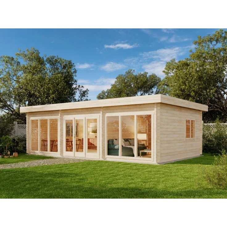 Alpholz Gartenhaus Campus Gartenhaus aus Holz Holzhaus mit 70 mm Wandstärke Blockbohlenhaus – Bild 1