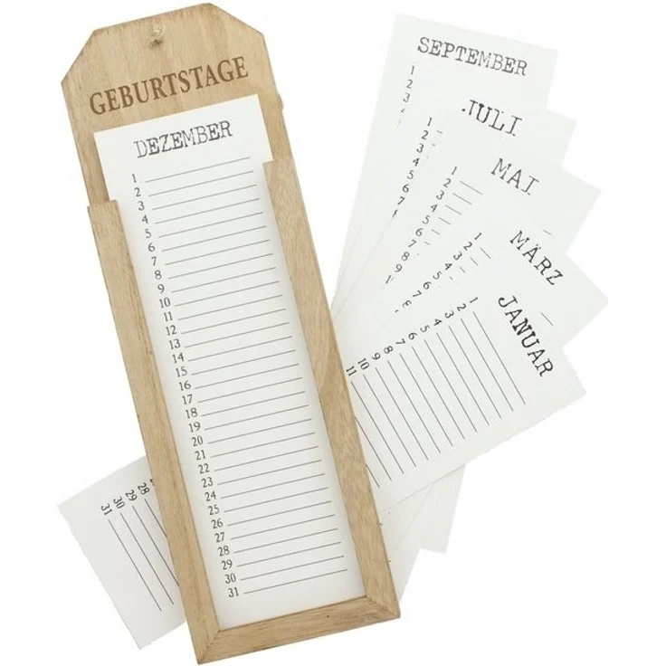 Holz Memoboard Geburtstage Geburtstagskalender Geburtstagsplaner Wandkalender – Bild 4