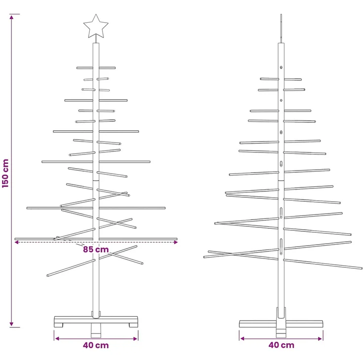 vidaXL Holz Weihnachtsbaum KOTKA 150 cm 42060348 – Bild 6