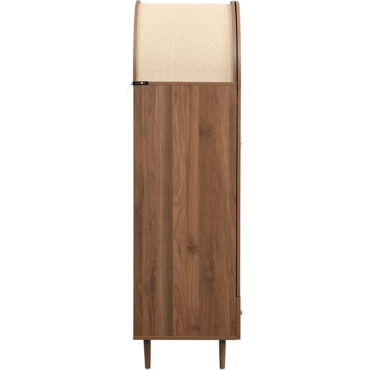 DESVIAE Garderobenschrank mit Stofftüren und Schublade 79x175x50 cm aus MDF in Holzfarbe – Bild 9