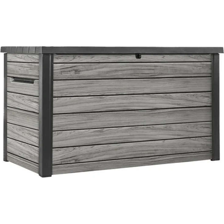 Keter Gartenbox "Ontario" 870L in Holzoptik 147 x 83 x 86 cm mit Gasdruckfedern, Wasserfest, abschließbar – Bild 4