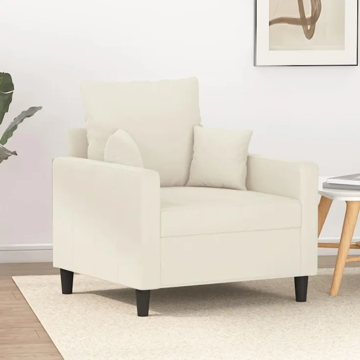 vidaXL Sessel Creme 60 cm Samt 359291