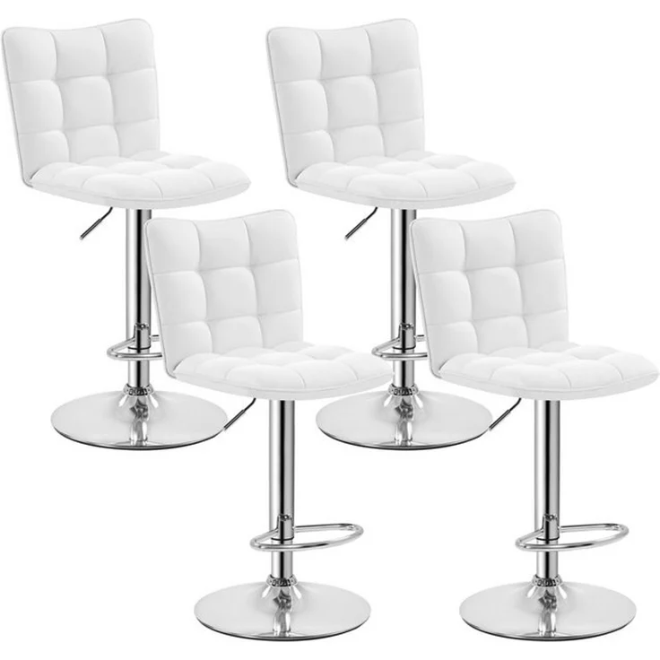 Yaheetech Barhocker Drehhocker mit Fußstütze (4 St), Barstühle 360°Drehbar Küchenstühle Sitzhöhe 62,5 cm - 83 cm – Bild 4