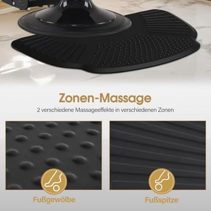 BarberPub Anti-Ermüdungsmatte für Friseure, Ergonomische Bodenmatte Friseurmatte für Barbershop Salon, Friseurbedarf 102X152 CM Halbkreis 2,5 CM dicke, M123 (Schwarz) – Bild 5