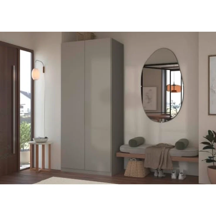 Rauch Möbel LUNIK, Kleiderschrank, Farbe Fango, Breite 91 cm | Schrank mit patentiertem Schnellmontagesystem, 2-türig, Push-to-open-Funktion, Zubehör Classic, Homeoffice, Garderobe – Bild 4