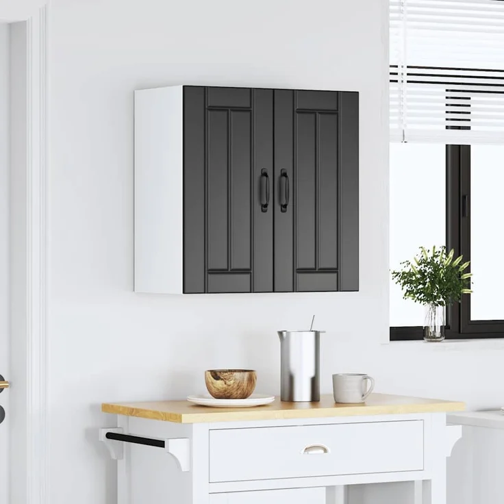 vidaXL Küchen-Hängeschrank Lucca Schwarz Holzwerkstoff 853818 – Bild 3