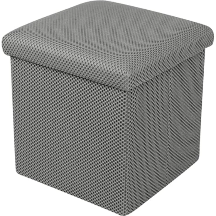 HOME DECO FACTORY, HD0508, Faltbare Ottomane-Truhe, multifunktional, modernes Design, praktische Aufbewahrung und optimaler Komfort, ideal für kleine Räume, 38 cm, Dunkelgrau – Bild 12