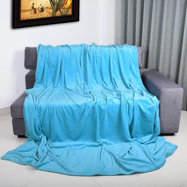 Monzana Premium Kuscheldecke Hellblau 200x150cm – Bild 8