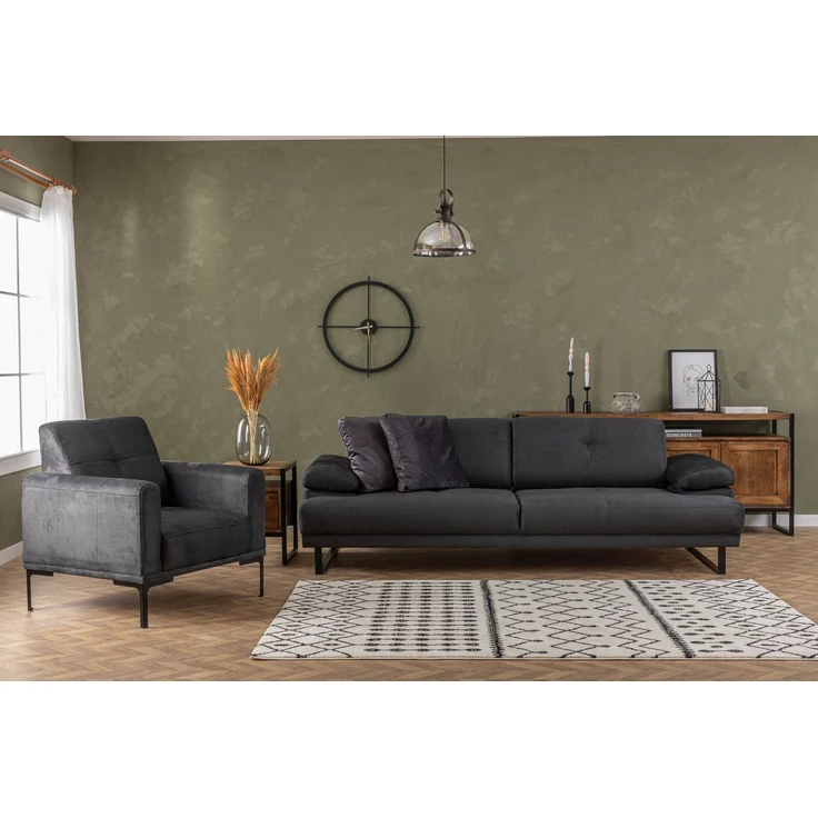 Ohrensessel, 'Mustang', 88 x 86 x 88, Anthrazit – Bild 3