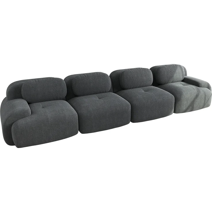 4-Sitzer-Sofa aus weichem Cordstoff,32D hochelastische Polsterung haustierfreundlich und ergonomisch vakuumverpackt frei kombinierbar ohne Montage für Schlafzimmer und Büro,Cordstoff,Grey, – Bild 5