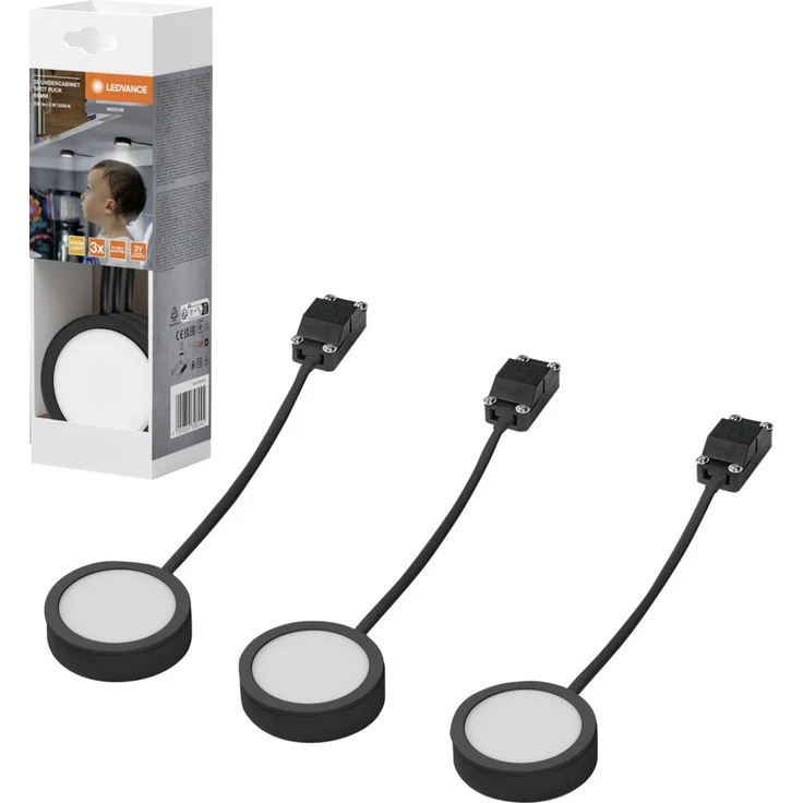 Ledvance Schrankleuchten-Spots 3er Set 3x3W 250 lm warmweiß schwarz – Bild 7