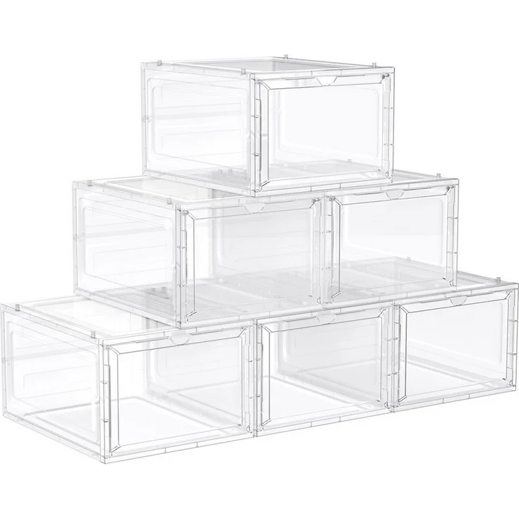 Songmics Schuhbox Schuh-Organizer (6 St), aus Kunststoff, durchsichtig – Bild 5