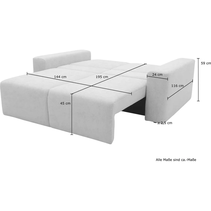 DOMO. collection Sofa 700 029, 2-Sitzer Couch mit Schlaffunktion und Federkernpolsterung, lose Rückenkissen, Polstergarnitur, 192 x 116 x 85 cm (BxTxH), grau – Bild 10