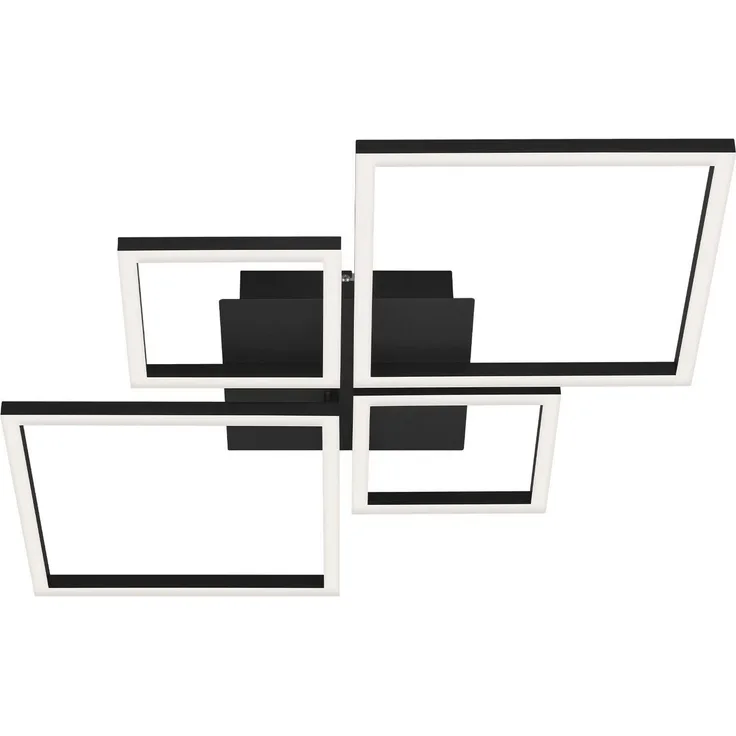 Briloner Leuchten - LED Deckenleuchte schwenkbar, Deckenlampe dimmbar, 48 Watt, 4. 000 Lumen, 3. 000 Kelvin, Schwarz, 750 x 470 x 73 mm (LxBxH), 3128-015