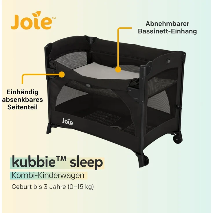 Joie Kubbie Sleep Reisebett Shale, 100 x 53,5 x 81 cm – Bild 6