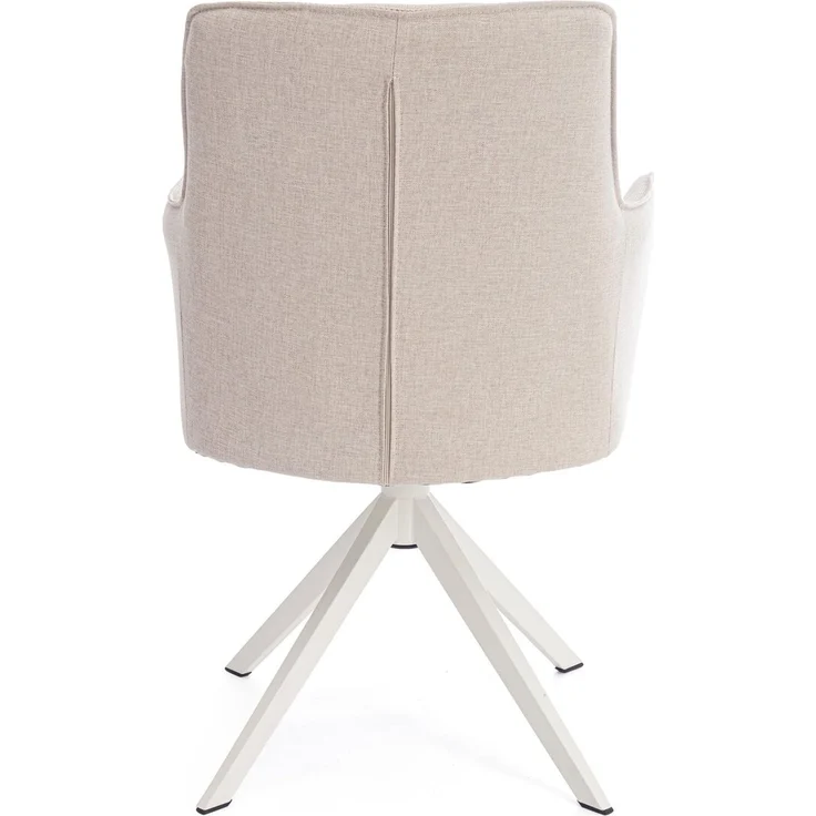 2er-Set Gartenstuhl Genska Drehbar - Alumnium, Metall Weiß, Olefin-Stoff Beige, mit Armlehnen – Bild 6