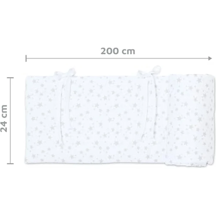 babybay Nestchen Piqué passend für Modell Boxspring XXL, weiß Sterne perlgrau – Bild 6