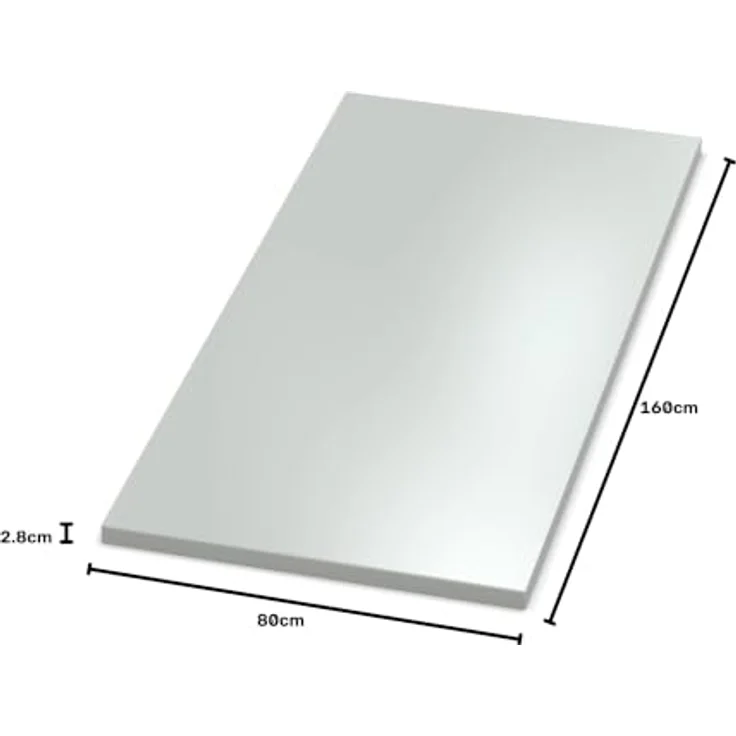 AUPROTEC Tischplatte 28mm grau 160x80 cm I Spanplatte mit 1mm ABS Kante & PU-Verleimung I melaminharzbeschichtet I elegant & wasserabweisend – Bild 2