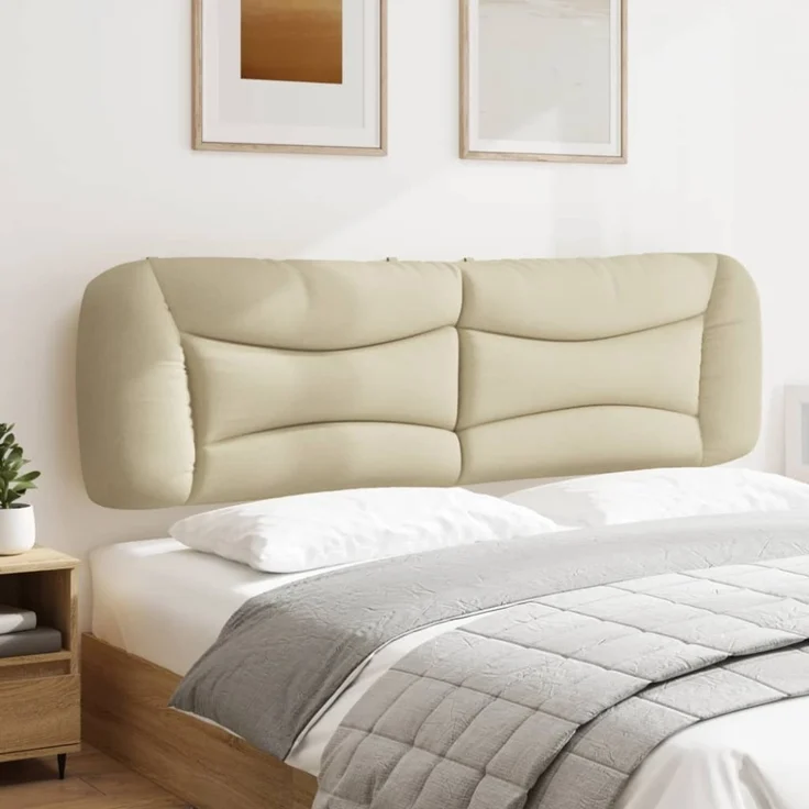 vidaXL Kopfteil-Kissen Creme 180 cm Stoff – Bild 4