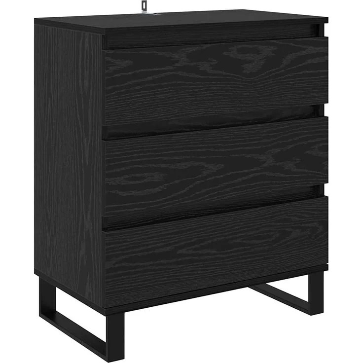 vidaXL Sideboard Schwarz Eichen-Optik 60 x 35 x 70 cm Holzwerkstoff 881955 – Bild 1
