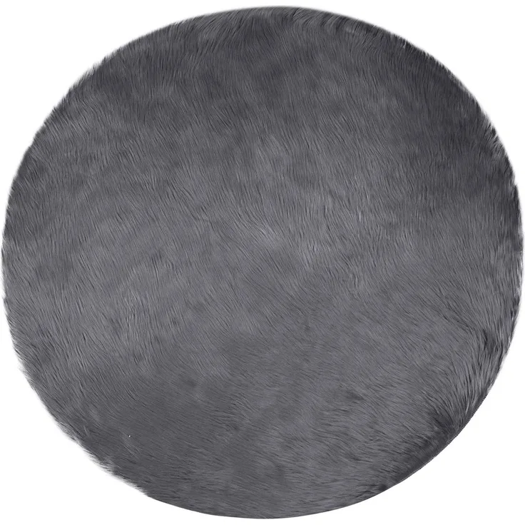 vidaXL Kunstschaffell Teppich Tafalla Anthrazit Ø 200 cm Polyester 42021605