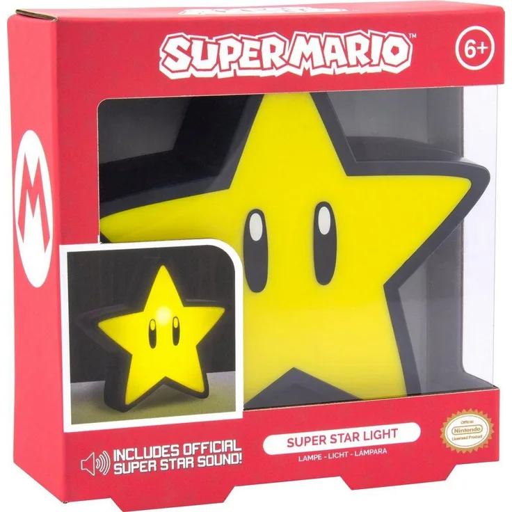Paladone Mario Super Star Licht mit Sound - Offiziell lizenzierte Nintendo-Ware