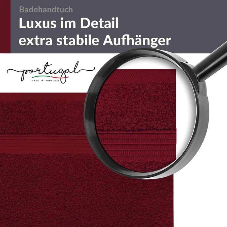 Lashuma Handtuch Linz, Frottee (1-St), Frottee Badetuch dunkelrot 100x150 cm – Bild 4