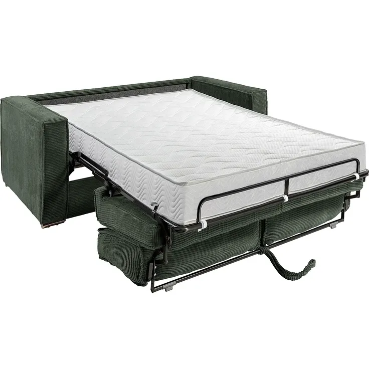 Vente-unique - LORETO Sofa SamtStoff Grün - B 223 cm95 cm x H 90 cm x L 215 cm – Bild 4