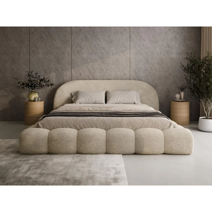 Compleo Polsterbett OMBIS, Wolkenbett mit Bettkasten und Lattenrost, Designer-Bett, MADE IN EU – Bild 1