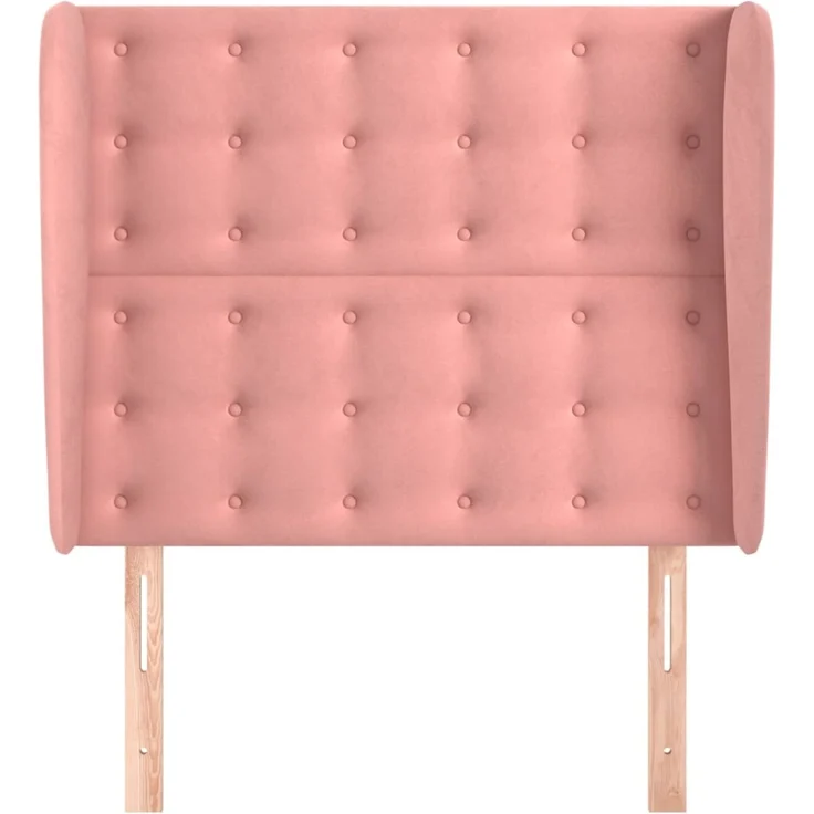 vidaXL Kopfteil mit Ohren Rosa 103 x 23 x 118/128 cm Samt 3118437 – Bild 3