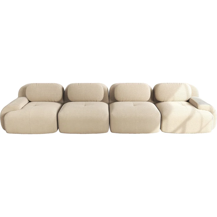 4-Sitzer-Sofa aus weichem Cordstoff,32D hochelastische Polsterung haustierfreundlich und ergonomisch vakuumverpackt frei kombinierbar ohne Montage für Schlafzimmer und Büro,Cordstoff,Beige, – Bild 4