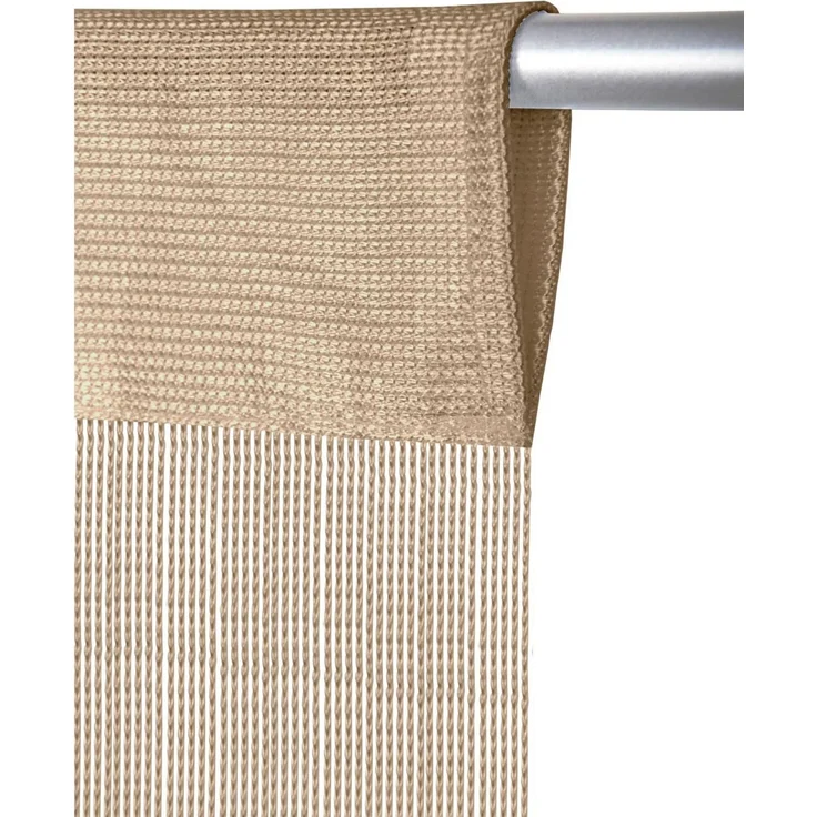 Fadenvorhang mit Stangendurchzug, individuell kürzbare Gardine, moderner und eleganter Dekorationsartikel in vielen Farben und Ausführungen Hiimmelblau 90x250 cm 4er-Pack – Bild 7